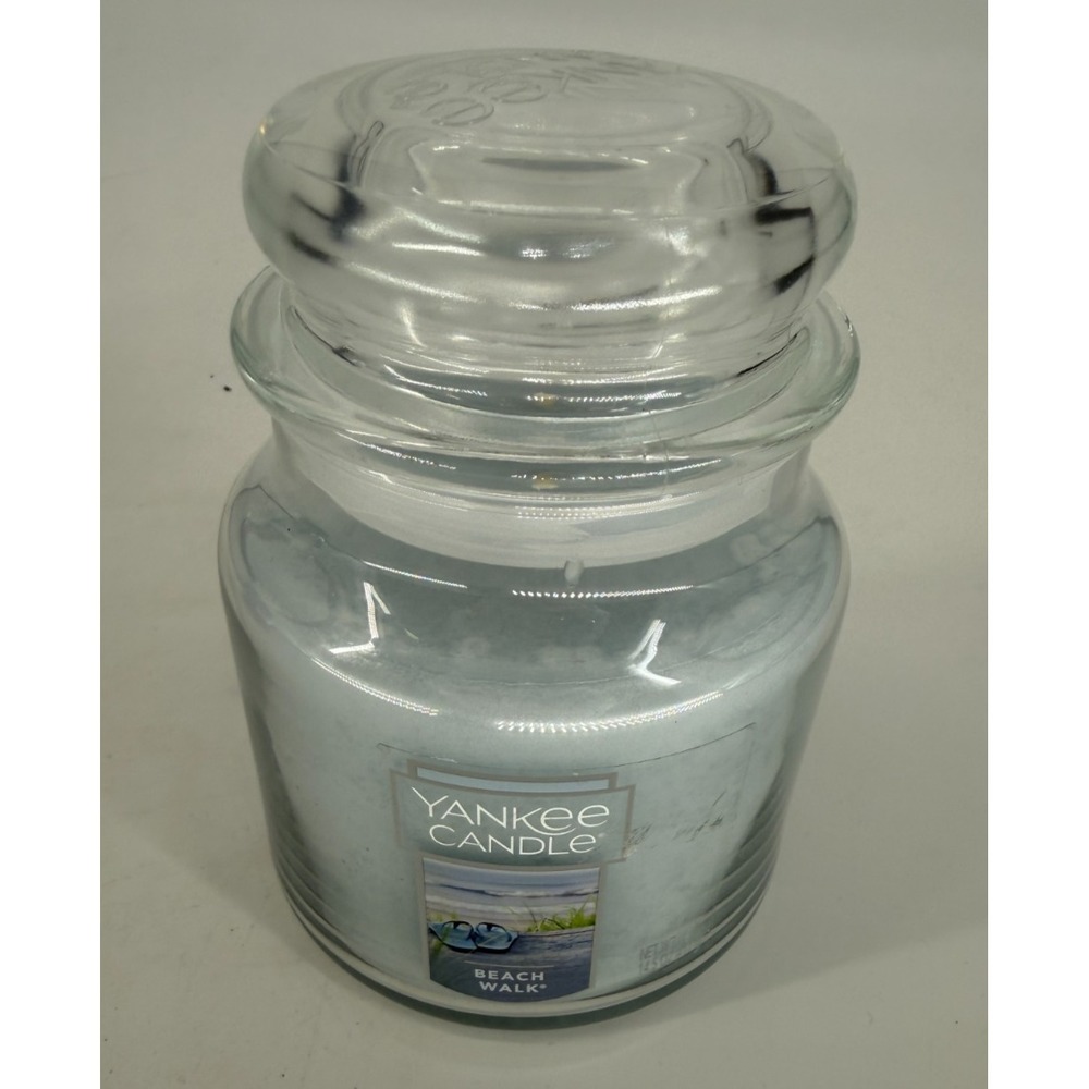Yankee Candle 14 oz Blue Single Wick Beach Walk Jar - New